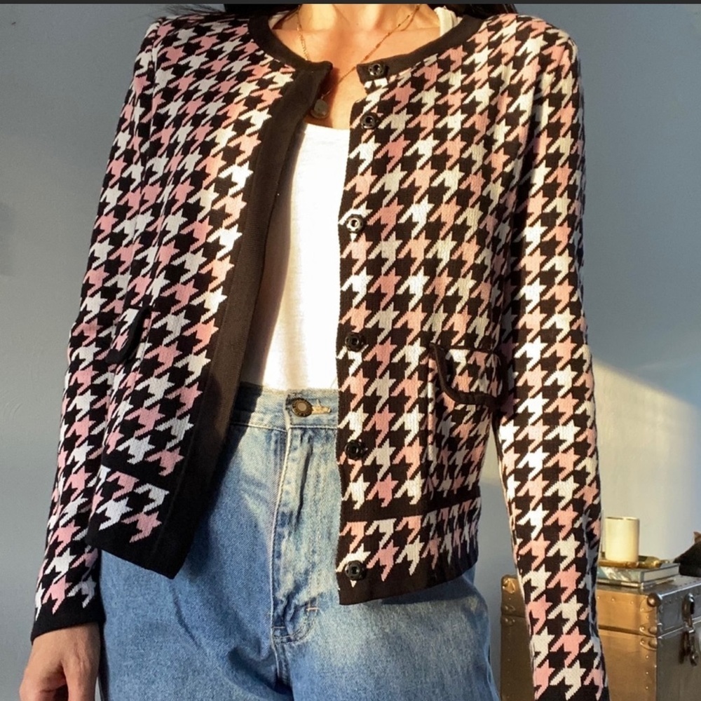 Jones New York houndstooth sweater XS